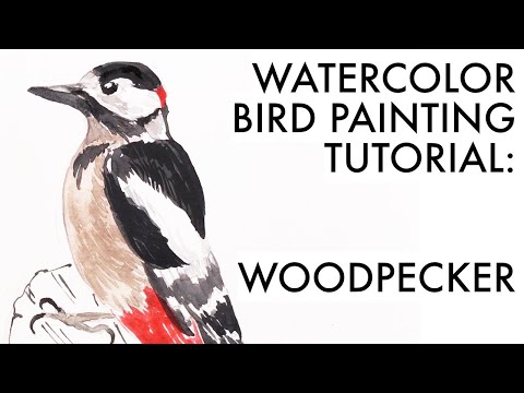 Painting a woodpecker | watercolor bird painting tutorial