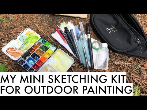 My mini travel sketching kit  lightweight portable watercolor