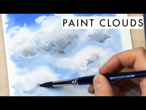 How to paint clouds - fluffy clouds