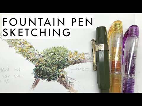 Dip Nib And Fountain Pen Sketching - Comparing Steel Nibs And My Lamy Pen