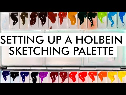 Setting up a sketching palette with Holbein watercolor