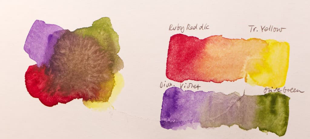 Mixing Watercolor On A Palette 