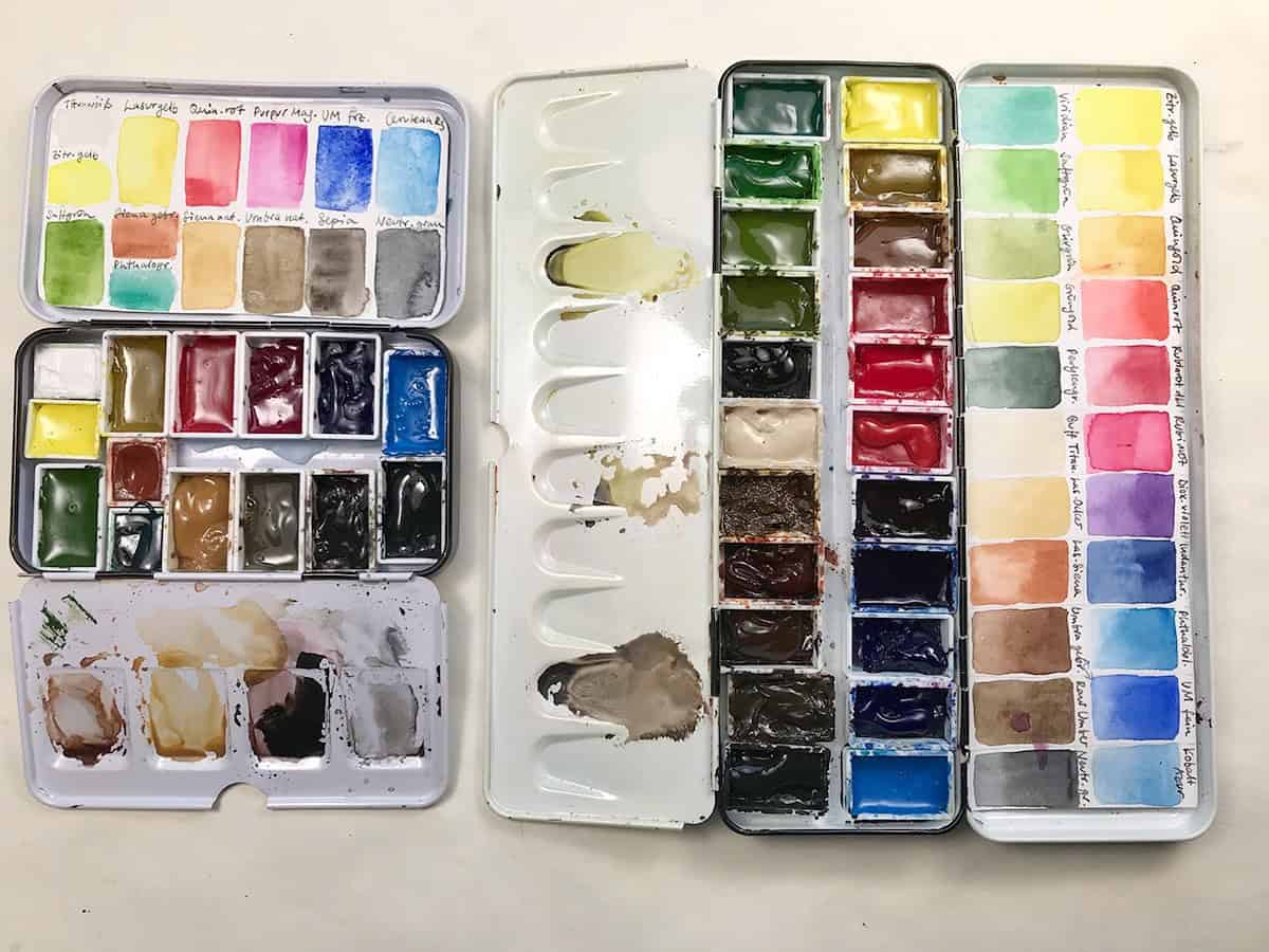 Setting up a new watercolor palette, I made a video about s…