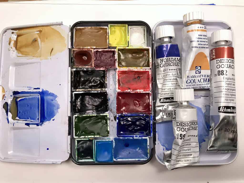 get started with gouache - basic watercolor and gouache palette