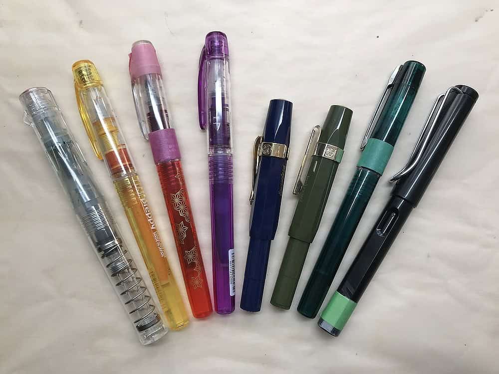all my fountain pens for sketching
