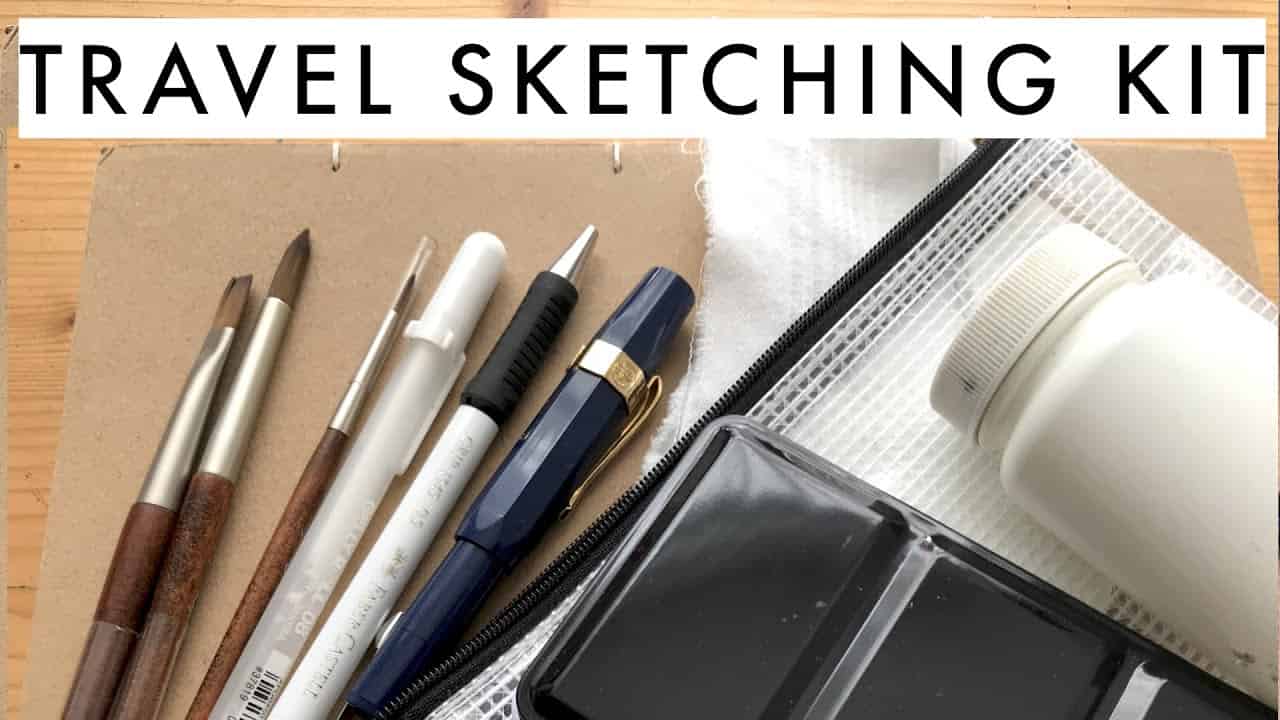 What's in my travel sketch kit just now?